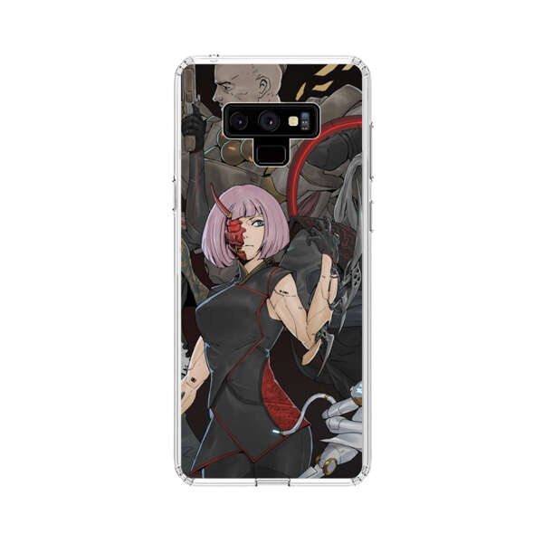 Futuristic Cyberpunk Warriors and Robotic Cat in Dynamic Pose Samsung Galaxy Note 9 Case