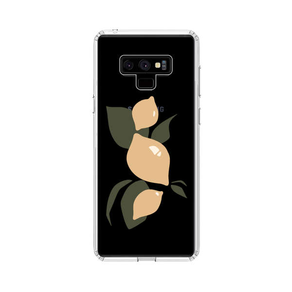 Minimalistic Beige Lemons with Green Leaves Samsung Galaxy Note 9 Case