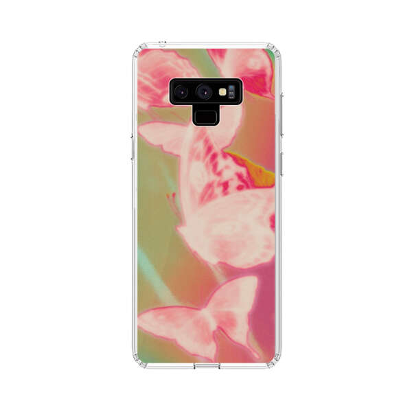 Pink Butterflies Dreamy Colorful Background Samsung Galaxy Note 9 Case