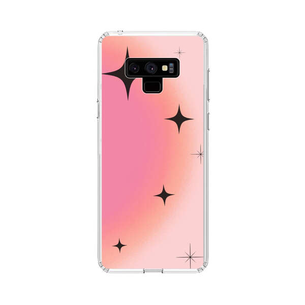 Pink Peach Gradient with Black Stars Samsung Galaxy Note 9 Case