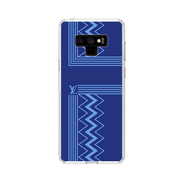 Stylish Geometric Zigzag Pattern in Blue Samsung Galaxy Note 9 Case