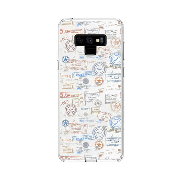 Vintage Passport Stamps Pattern Samsung Galaxy Note 9 Case