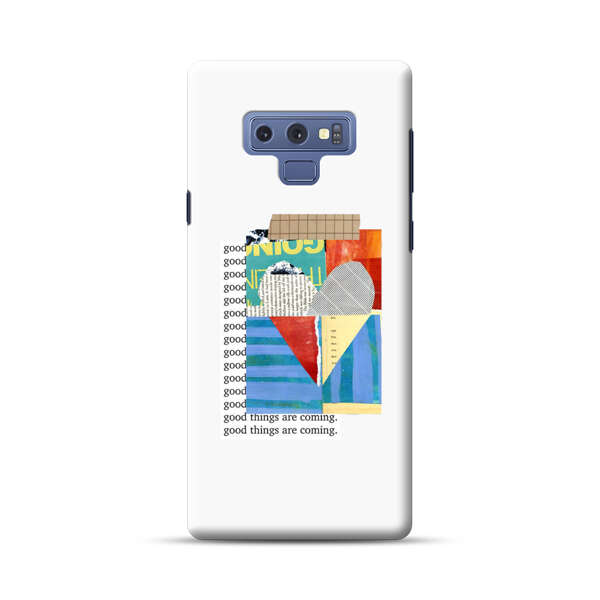 Colorful Abstract Collage with Geometric Shapes Samsung Galaxy Note 9 Hard Case