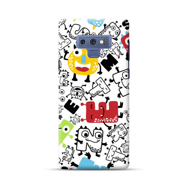 Colorful Cartoon Monsters Letters Pattern Samsung Galaxy Note 9 Hard Case