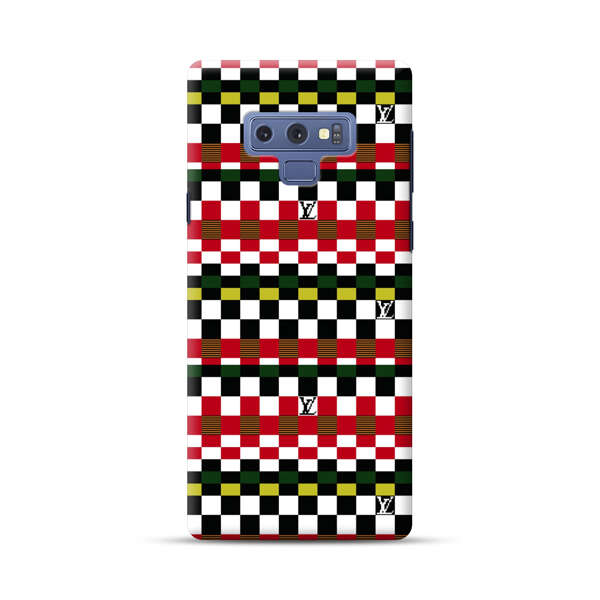 Colorful Checkerboard Stripes Pattern Samsung Galaxy Note 9 Hard Case