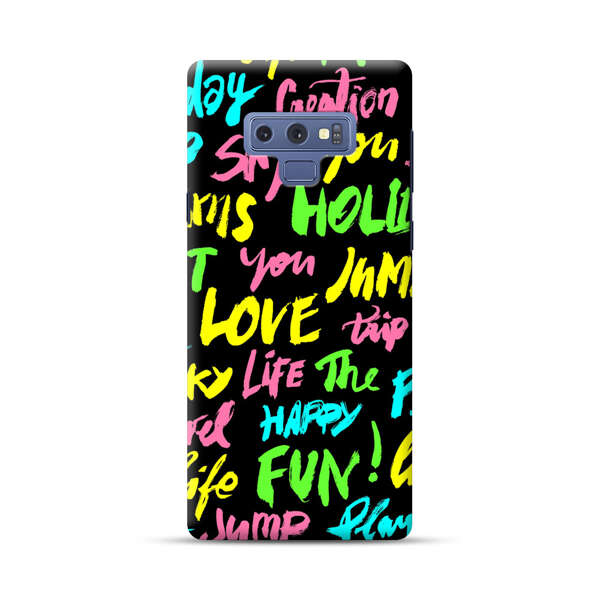 Colorful Positive Motivational Words Pattern Samsung Galaxy Note 9 Hard Case