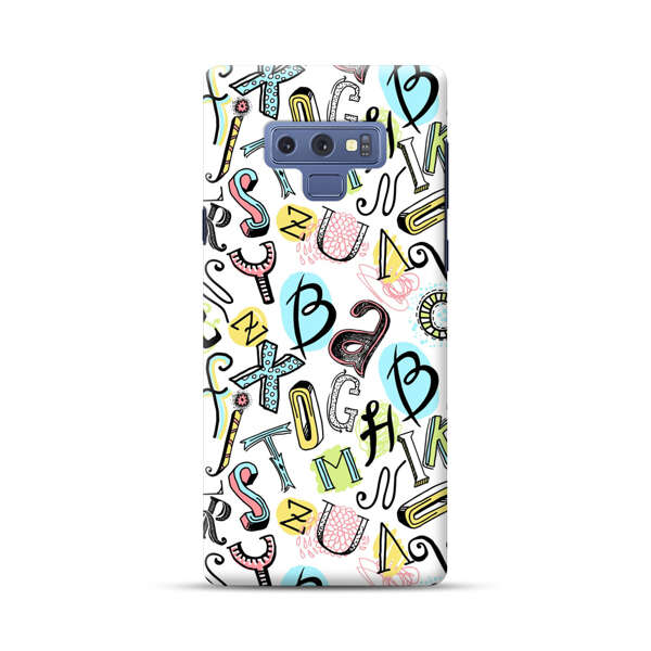 Colorful Scattered Alphabet Letters Pattern Samsung Galaxy Note 9 Hard Case