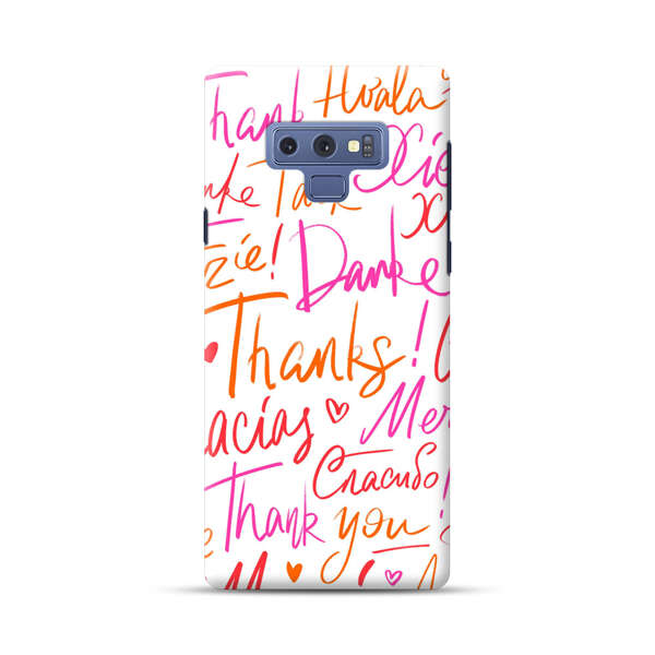 Colorful Thank You Multilingual Pattern Samsung Galaxy Note 9 Hard Case
