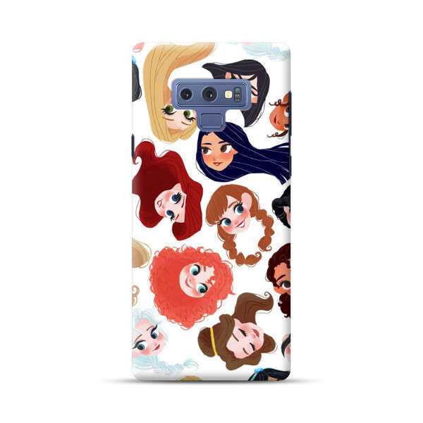 Diverse Animated Girl Faces Samsung Galaxy Note 9 Hard Case