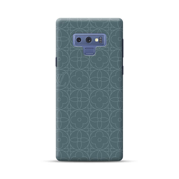 Elegant Blue Geometric Floral Pattern Samsung Galaxy Note 9 Hard Case
