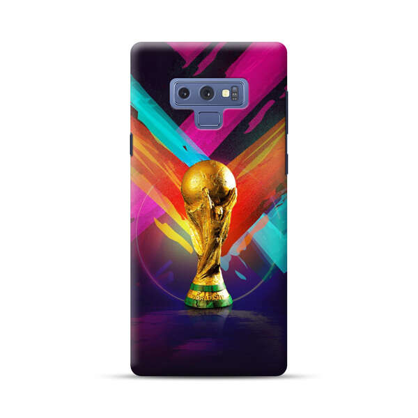 Golden Soccer Trophy with Colorful Abstract Background Samsung Galaxy Note 9 Hard Case