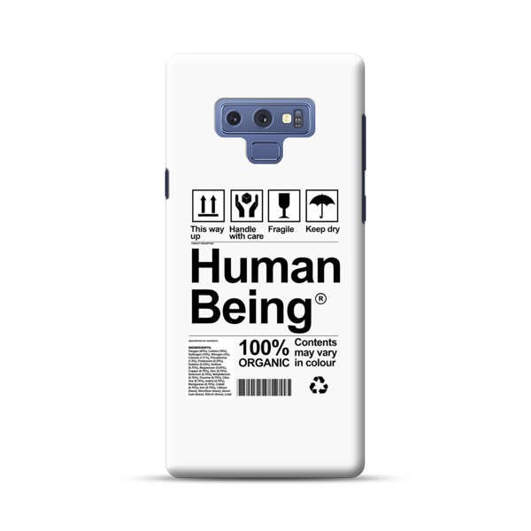 Human Being Fragile Label Design Samsung Galaxy Note 9 Hard Case