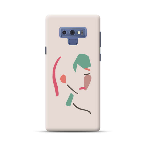 Minimalist Abstract Line Art Woman Face Samsung Galaxy Note 9 Hard Case