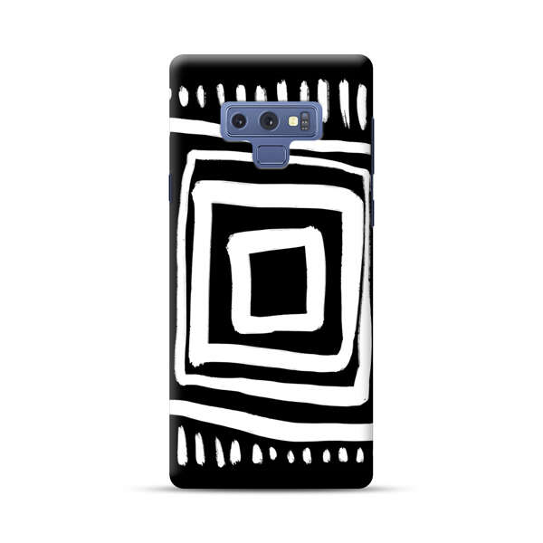 Minimalist Geometric Black and White Design Samsung Galaxy Note 9 Hard Case