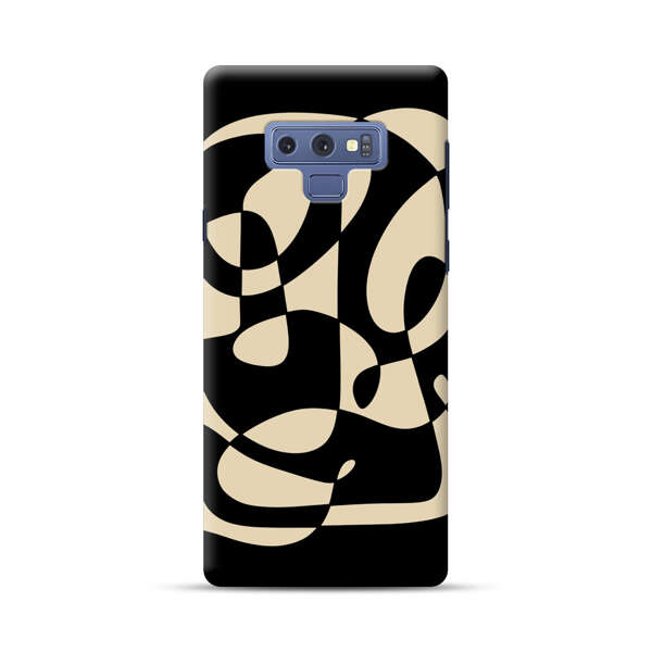 Modern Abstract Beige and Black Geometry Samsung Galaxy Note 9 Hard Case