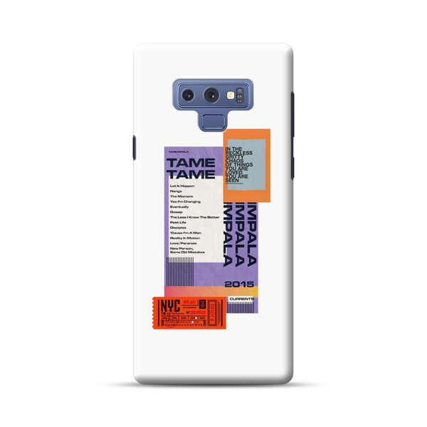 Modern Graphic Collage with Typography and Ticket Elements Samsung Galaxy Note 9 Hard Case