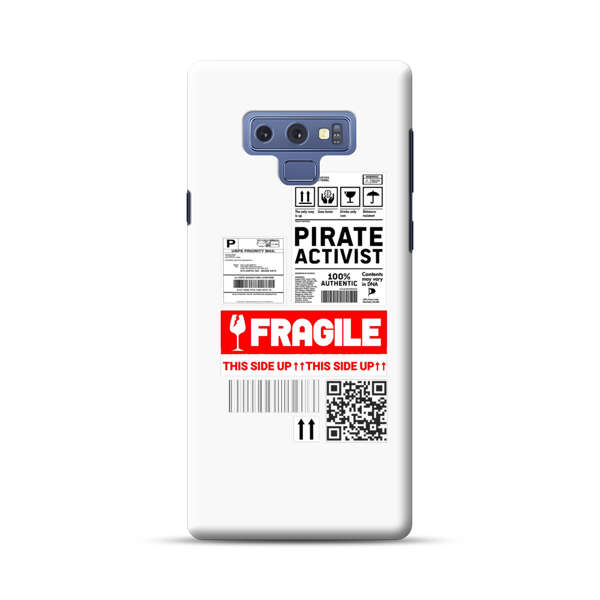 Pirate Activist Fragile Shipping Label Samsung Galaxy Note 9 Hard Case