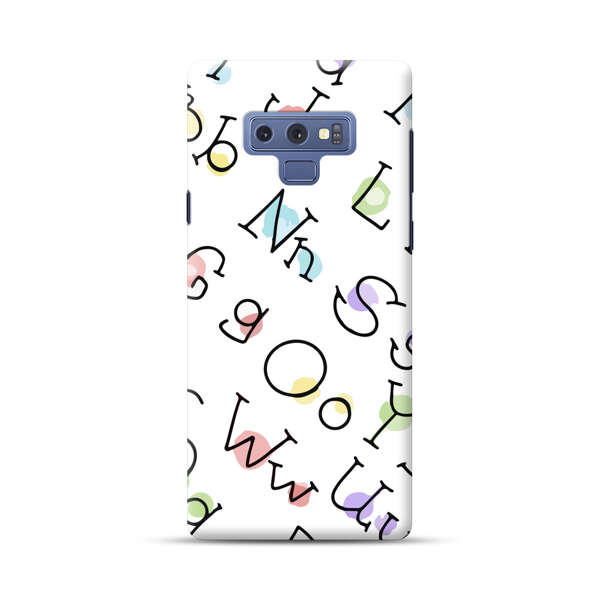 Playful Alphabet Pattern with Colorful Letters Samsung Galaxy Note 9 Hard Case