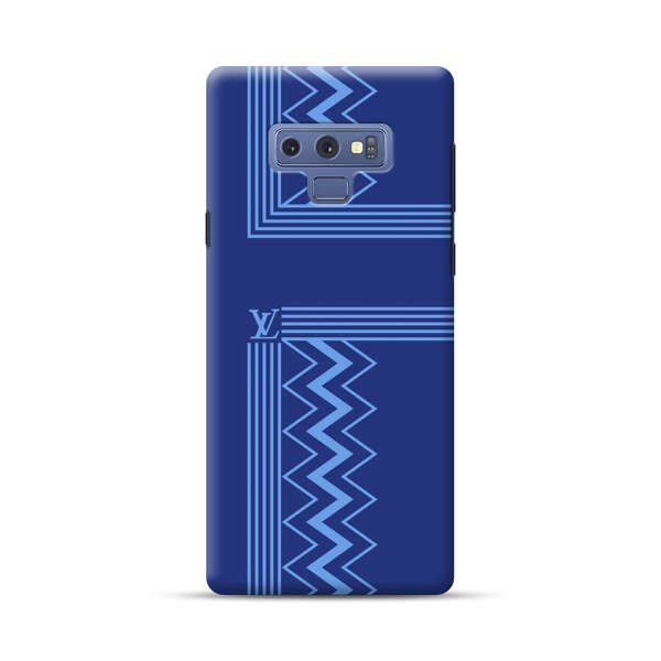 Stylish Geometric Zigzag Pattern in Blue Samsung Galaxy Note 9 Hard Case