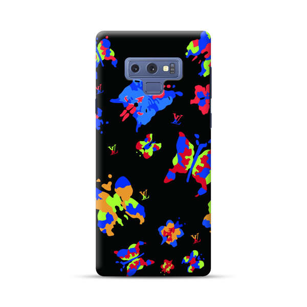 Vibrant Abstract Butterflies and Floral Splashes Samsung Galaxy Note 9 Hard Case
