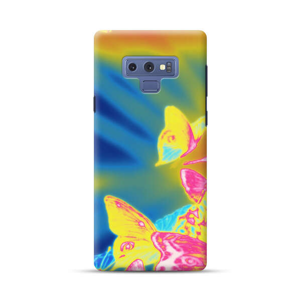 Vibrant Colorful Neon Butterflies Abstract Samsung Galaxy Note 9 Hard Case