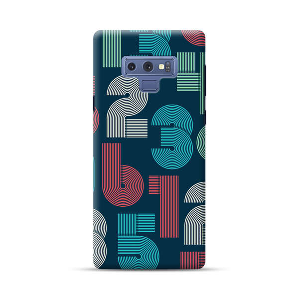 Vibrant Seamless Pattern of Colorful Stylized Numbers Samsung Galaxy Note 9 Hard Case