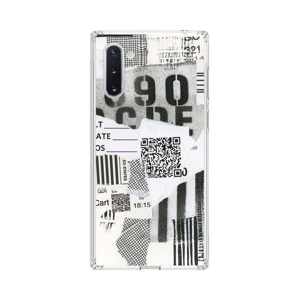 Abstract Collage Torn Paper Barcodes Samsung Galaxy Note10 Case