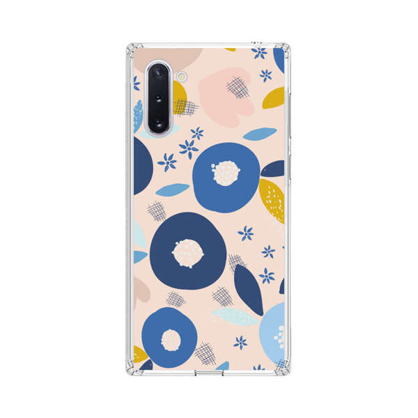 Abstract Floral Pattern with Blue, Pink and Mustard Flowers Samsung Galaxy Note10 Case