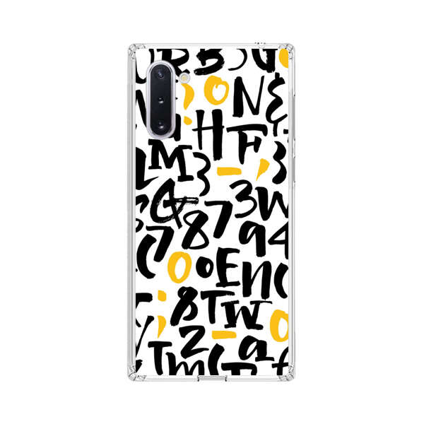 Abstract Typography Letter Number Pattern Samsung Galaxy Note10 Case