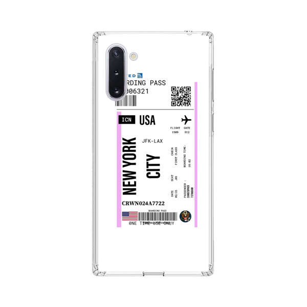 Boarding Pass New York City Flight Ticket Samsung Galaxy Note10 Case