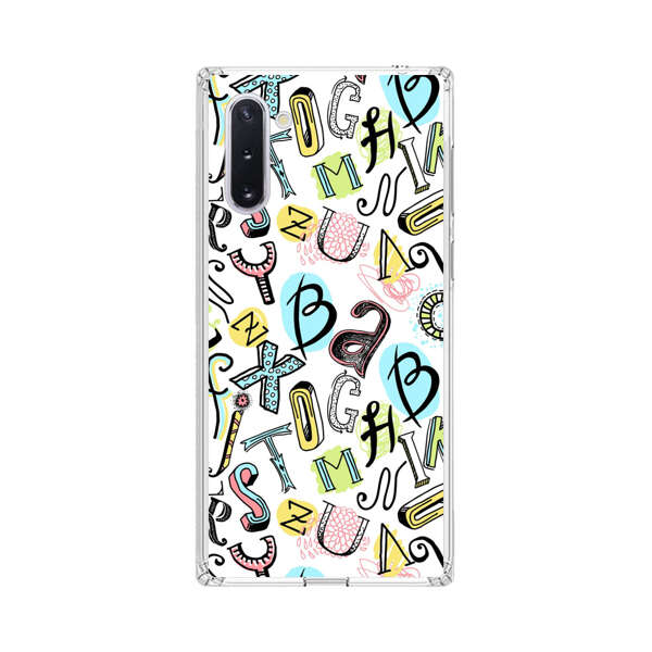 Colorful Scattered Alphabet Letters Pattern Samsung Galaxy Note10 Case