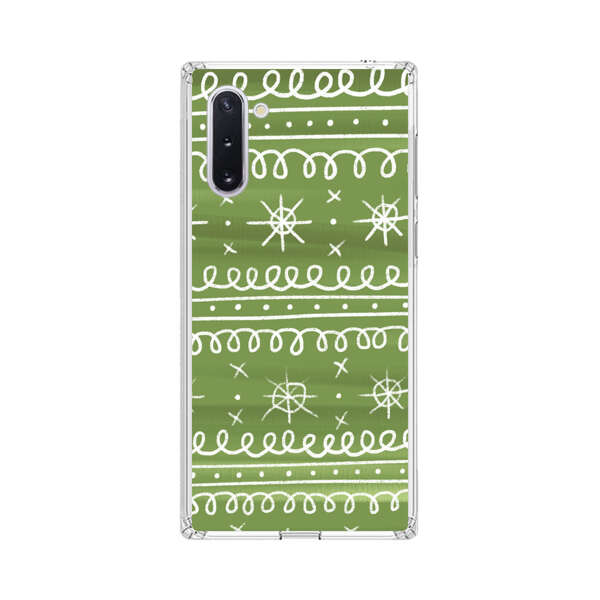 Green White Stars Loop Pattern Samsung Galaxy Note10 Case