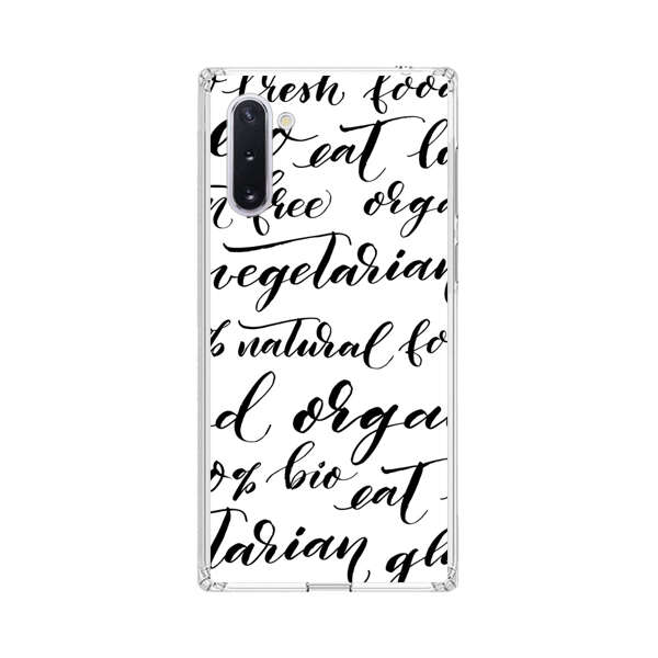 Healthy Food Lifestyle Calligraphy Pattern Samsung Galaxy Note10 Case