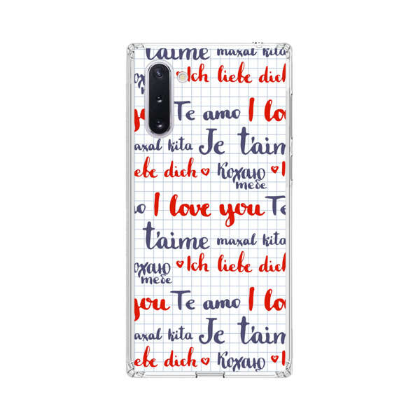 Love Message Multilingual Pattern Samsung Galaxy Note10 Case