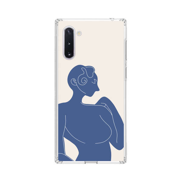 Minimalistic Abstract Female Silhouette Blue Samsung Galaxy Note10 Case