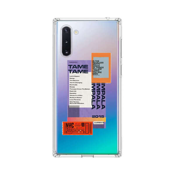 Modern Graphic Collage with Typography and Ticket Elements Samsung Galaxy Note10 Case