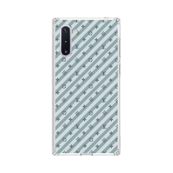 Stylish Blue Diagonal Striped Luxury Logo Pattern Samsung Galaxy Note10 Case