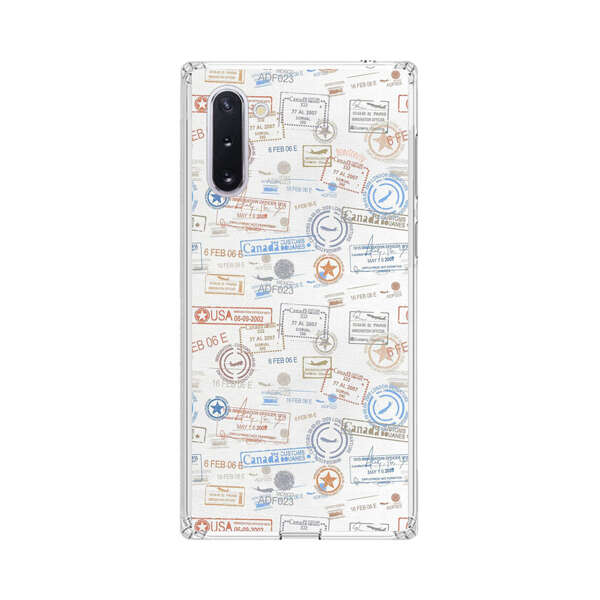 Vintage Passport Stamps Pattern Samsung Galaxy Note10 Case