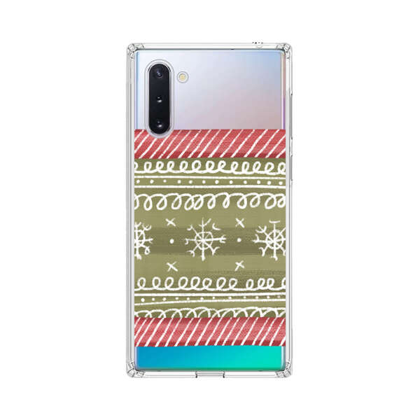 Winter Pattern with Snowflakes and Red Stripes Samsung Galaxy Note10 Case