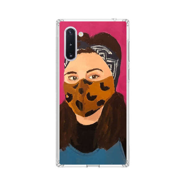 Woman Leopard Print Face Mask Samsung Galaxy Note10 Case