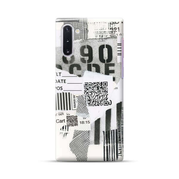 Abstract Collage Torn Paper Barcodes Samsung Galaxy Note10 Hard Case