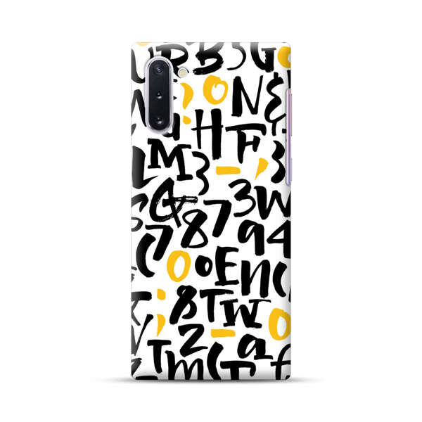 Abstract Typography Letter Number Pattern Samsung Galaxy Note10 Hard Case