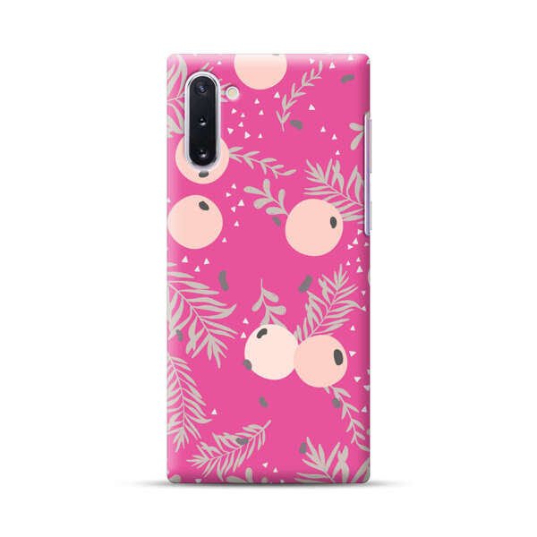Berries Floral Pattern Pink Background Samsung Galaxy Note10 Hard Case