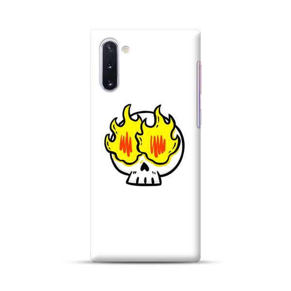 Cartoon Skull with Flames Samsung Galaxy Note10 Hard Case