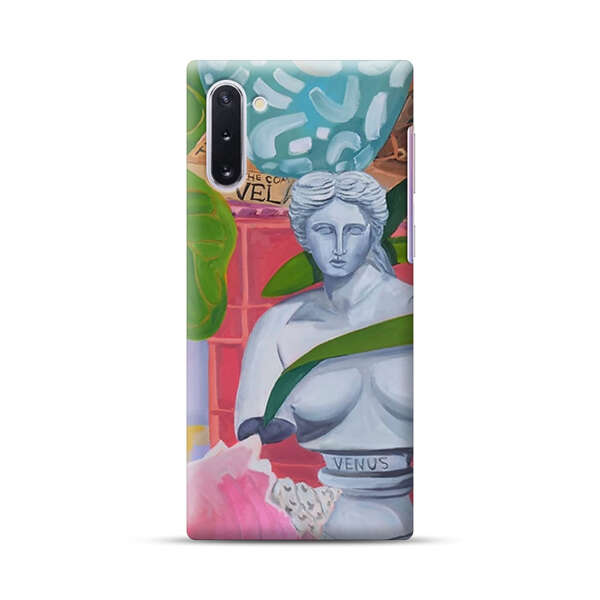 Classical Venus Bust with Green Leaves and Vibrant Vases Samsung Galaxy Note10 Hard Case