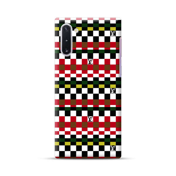 Colorful Checkerboard Stripes Pattern Samsung Galaxy Note10 Hard Case