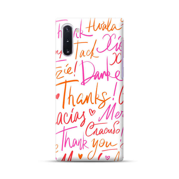 Colorful Thank You Multilingual Pattern Samsung Galaxy Note10 Hard Case