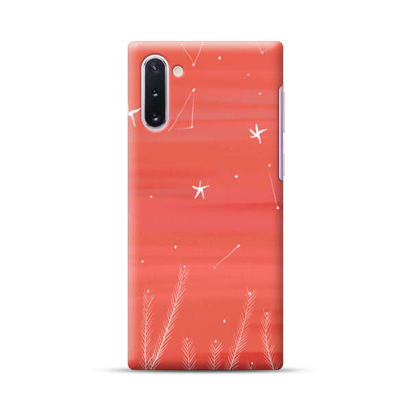 Coral Night Sky with Stars and Plants Samsung Galaxy Note10 Hard Case
