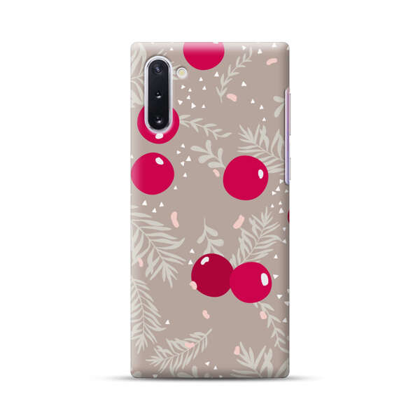 Cranberries and pine branches holiday pattern Samsung Galaxy Note10 Hard Case