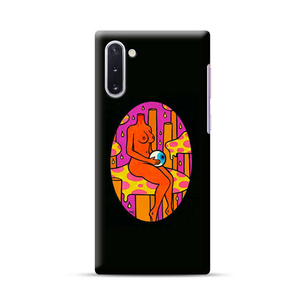 Faceless Nude Figure Holding Sphere Abstract Art Samsung Galaxy Note10 Hard Case